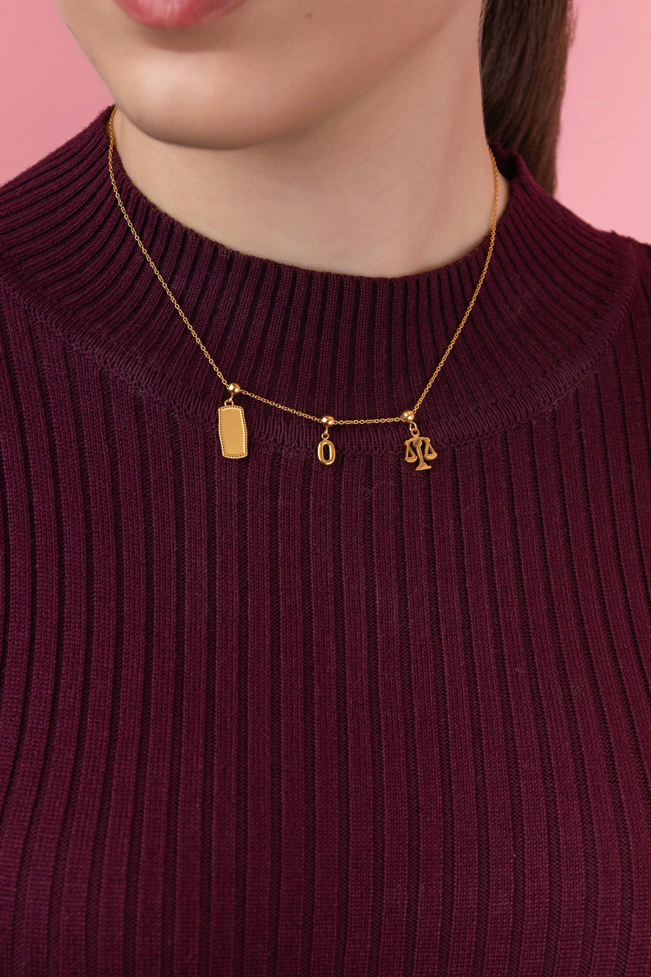 Numbers &amp; Birthstone Toggle Charm Necklace Gift Set