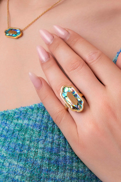 Blue Lagoon Abalone Ring &amp; Bangle Gift Set