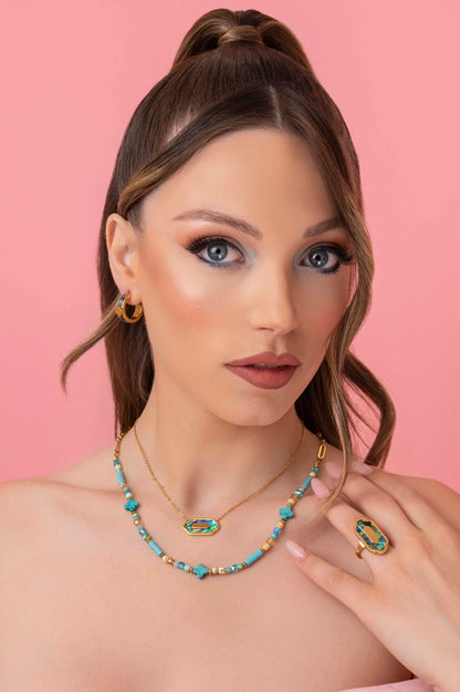 Blue Lagoon Abalone Ring &amp; Bangle Gift Set