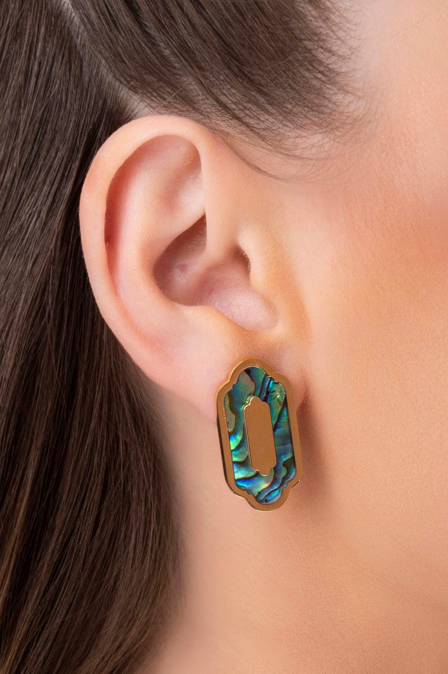 Blue Lagoon Abalone Statement Stud Earring Set