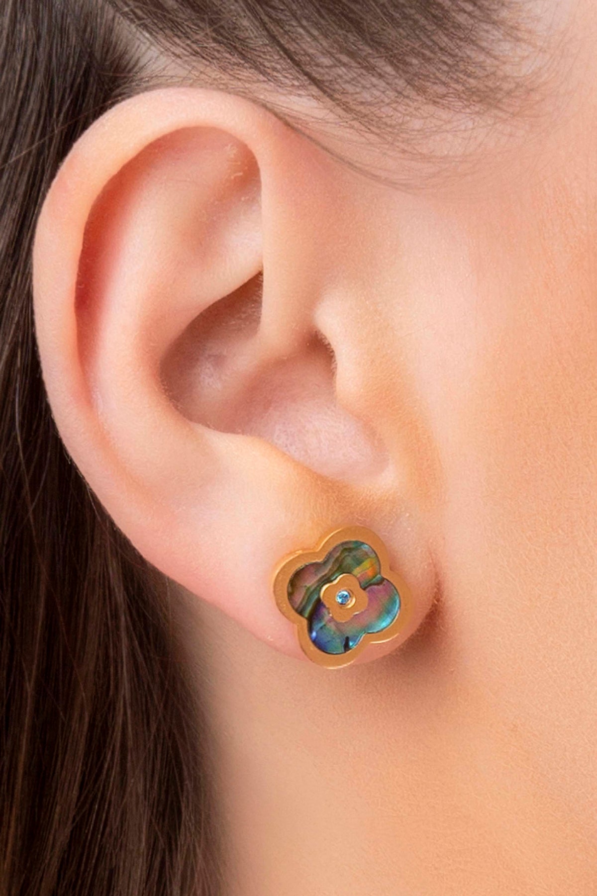 Blue Lagoon Abalone Stud Earring Set