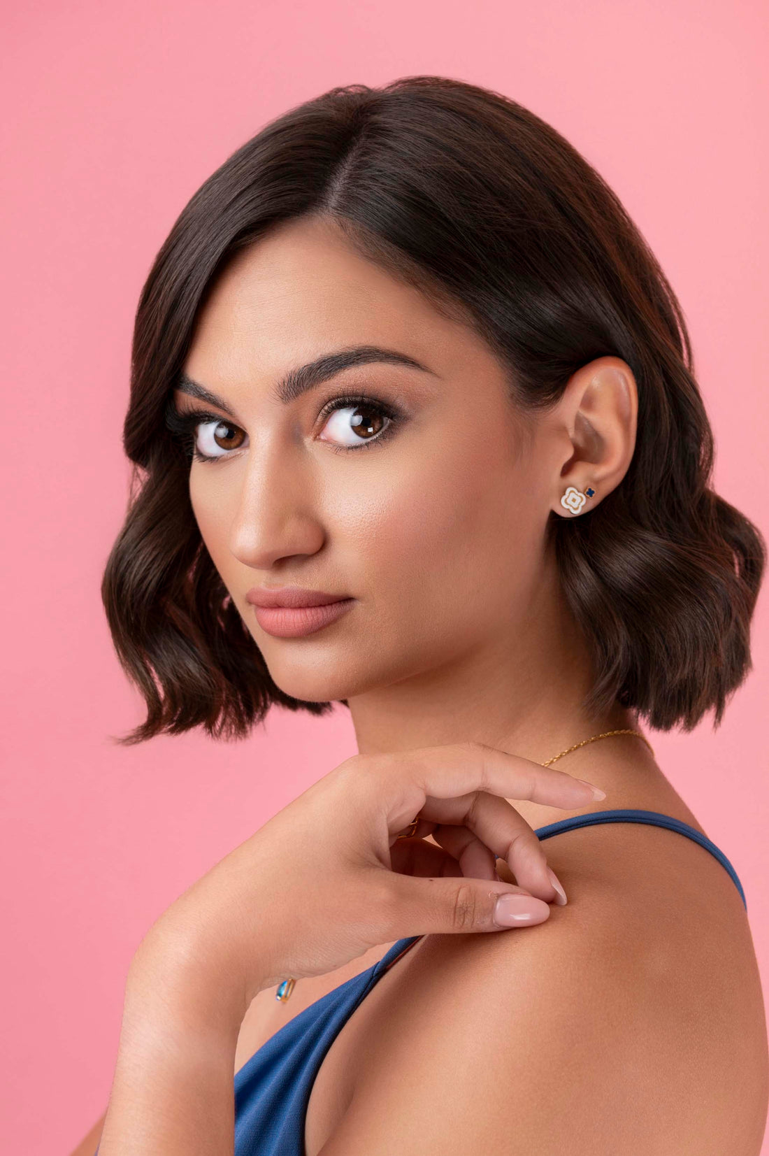 Petite Deep Blue Carisma Stud Earring Set