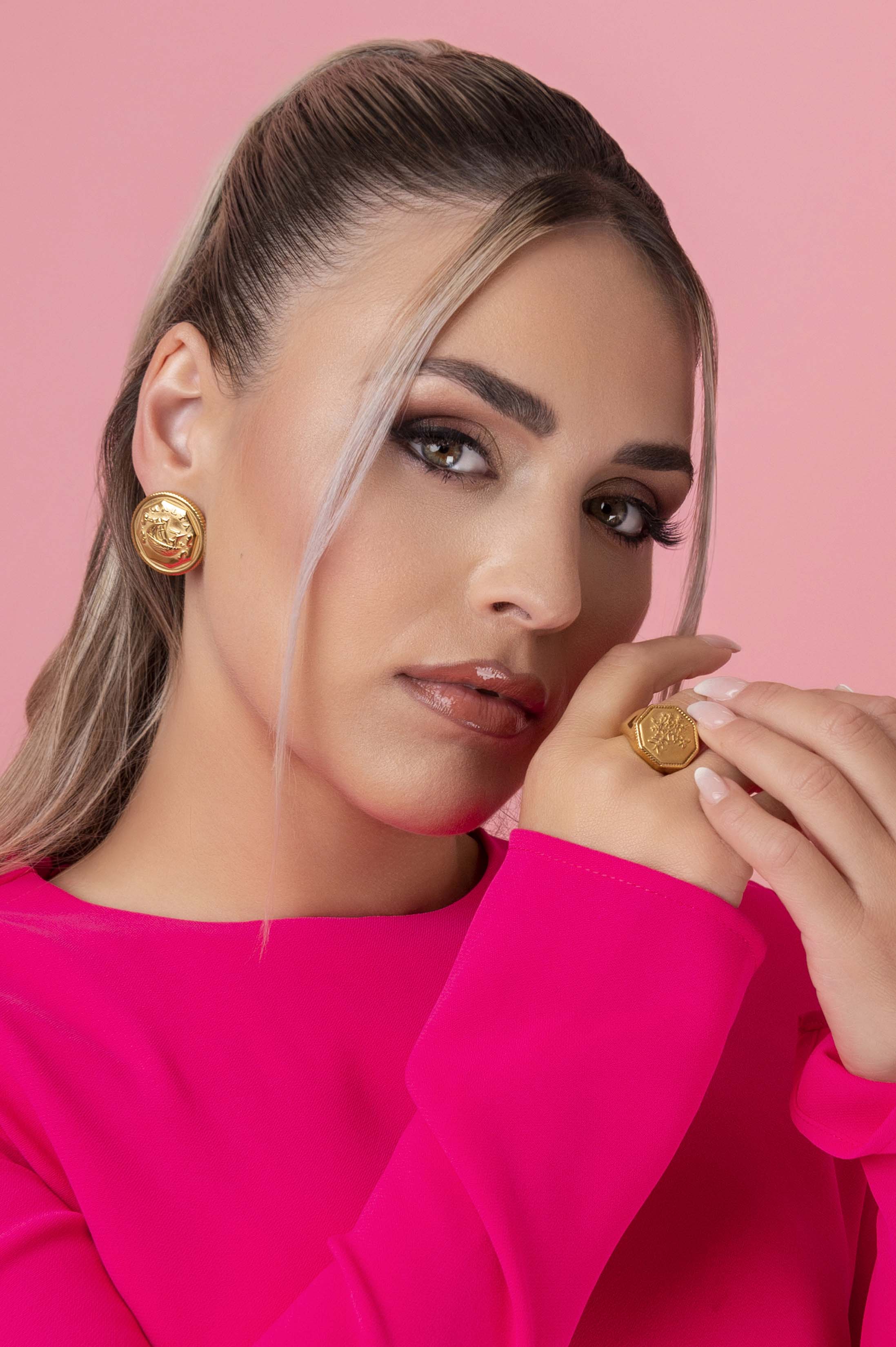 Xini Coin Statement Stud Earring Set