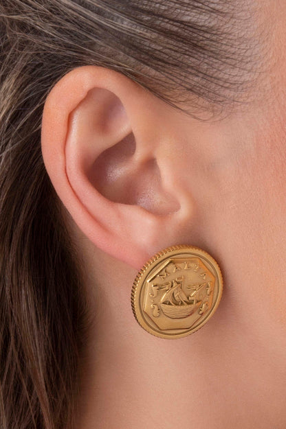 Xini Coin Statement Stud Earring Set