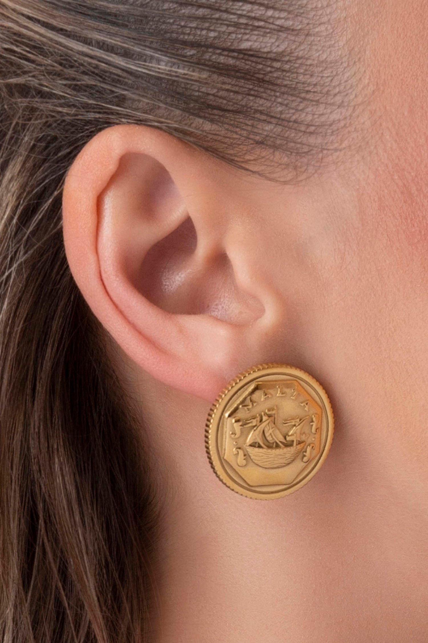 Xini Coin Statement Stud Earring Set