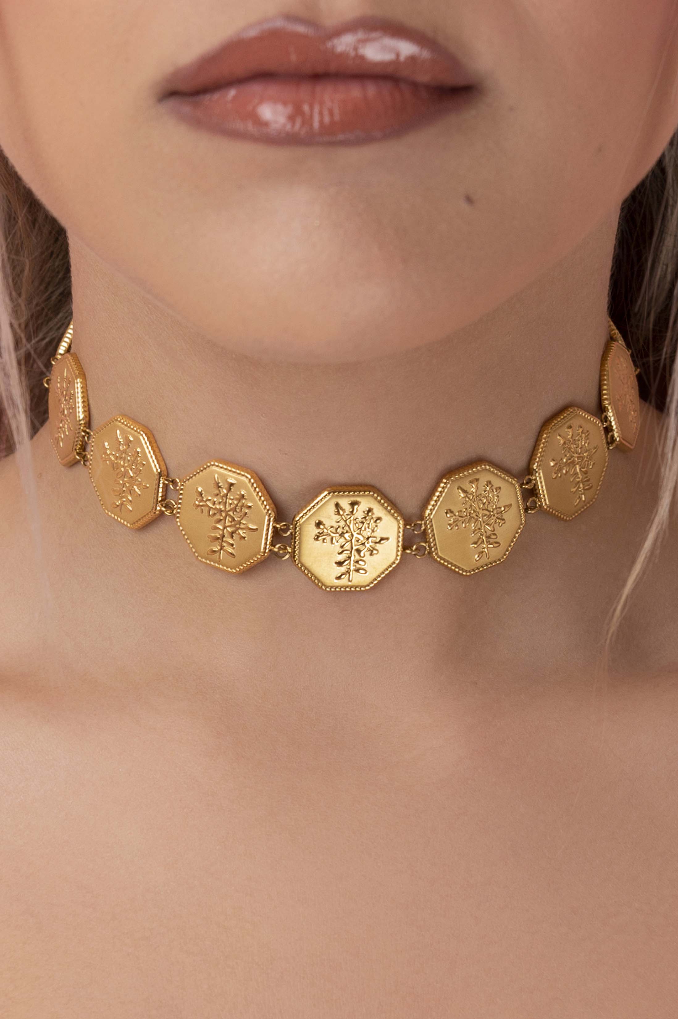 Margerita&#39;s Coin Link Choker Necklace