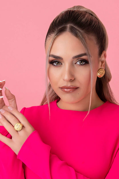Xini Coin Statement Stud Earring Set