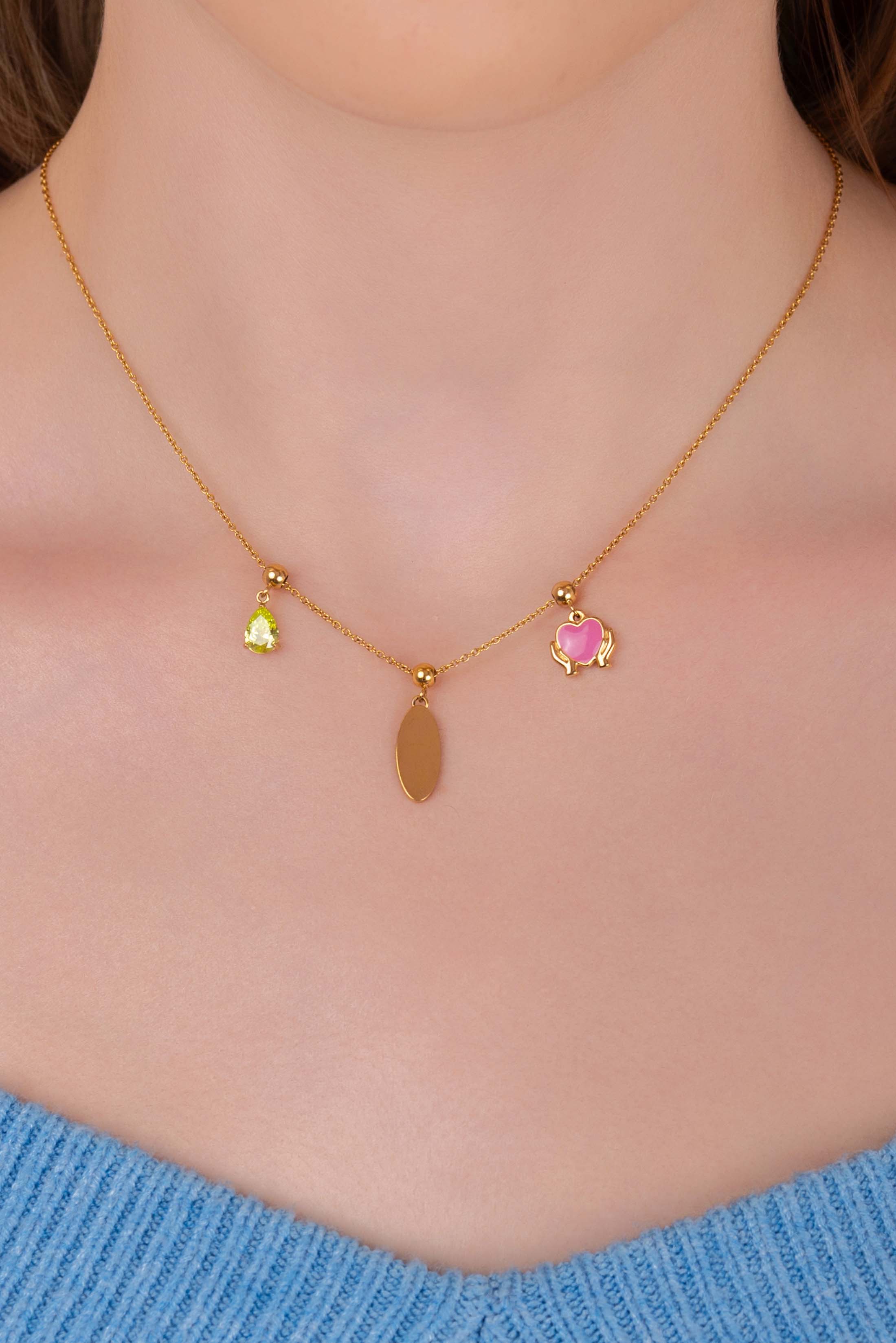 Birthstone Studs &amp; Toggle Charm Necklace Gift Set