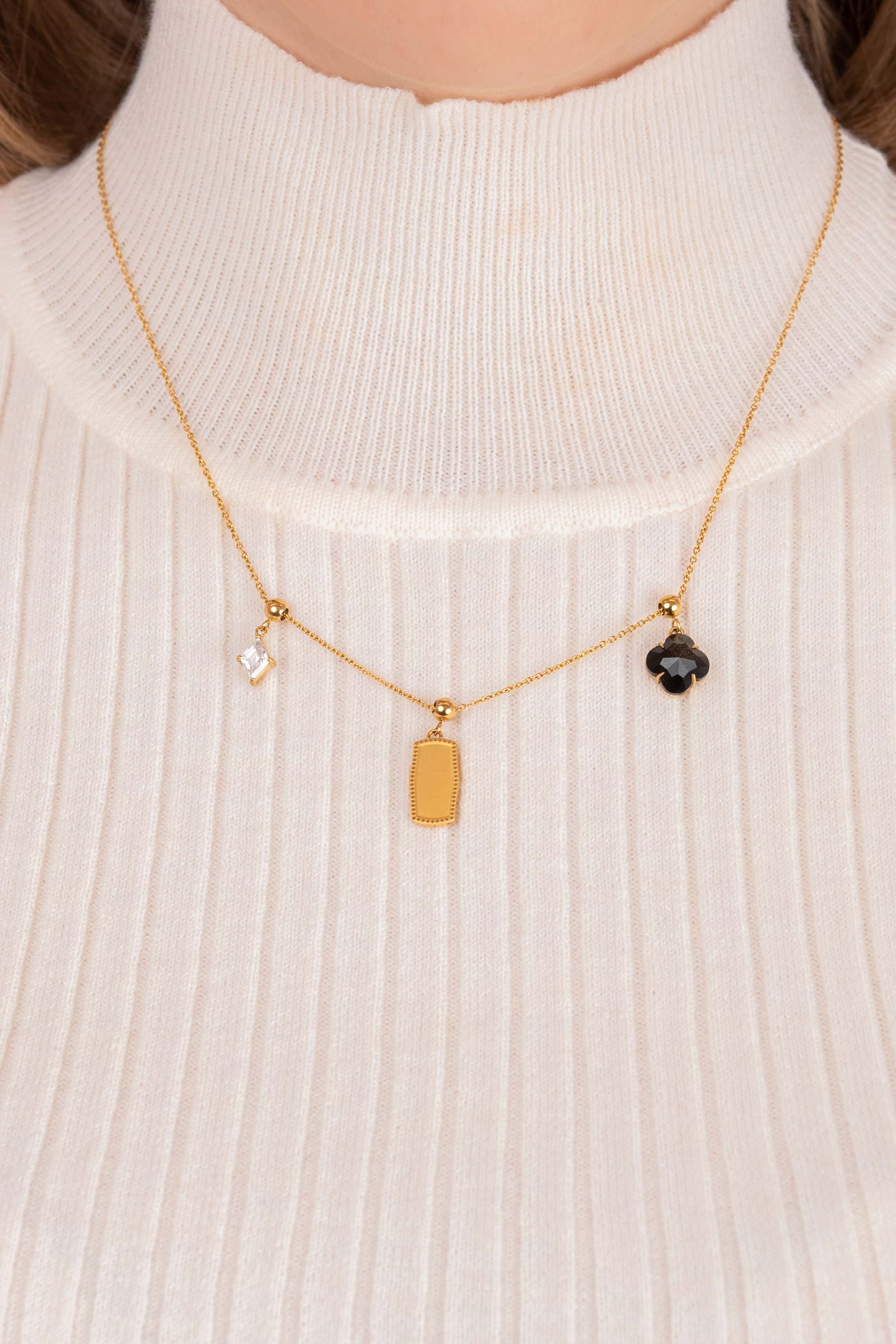 Birthstone Studs &amp; Toggle Charm Necklace Gift Set