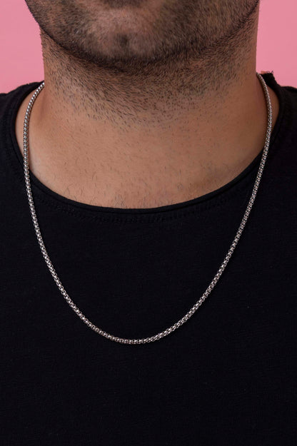 Silver Box Chain Necklace