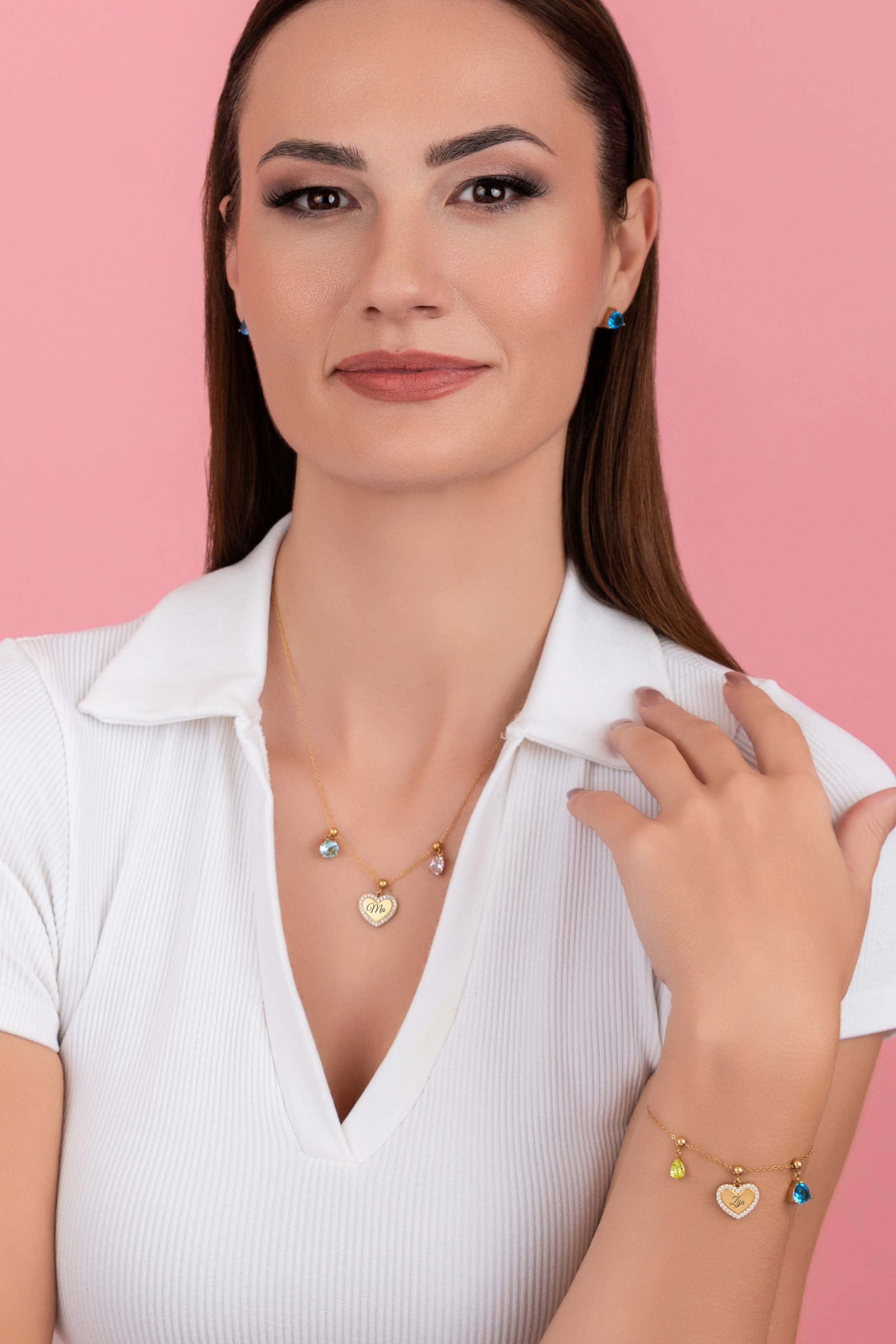 Qalbi Halo Engravable Toggle Charm Pendant