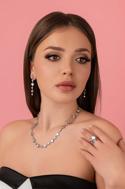 Sonata Brillantina Drop Studs &amp; Necklace Gift Set