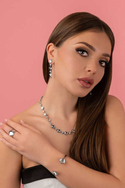 Sonata Brillantina Drop Studs &amp; Necklace Gift Set