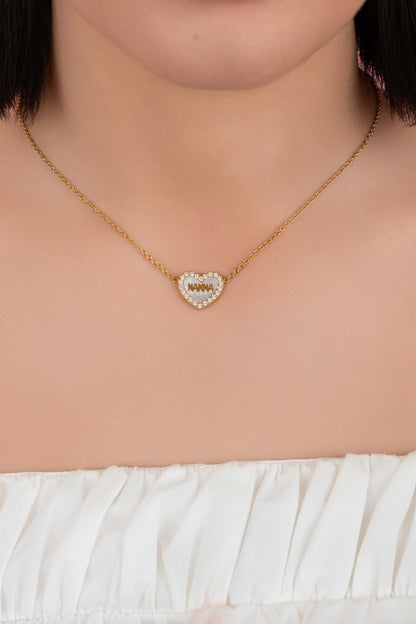 Qalbi ‘Nanna’ Mother of Pearl Necklace &amp; Stud Earrings Gift Set