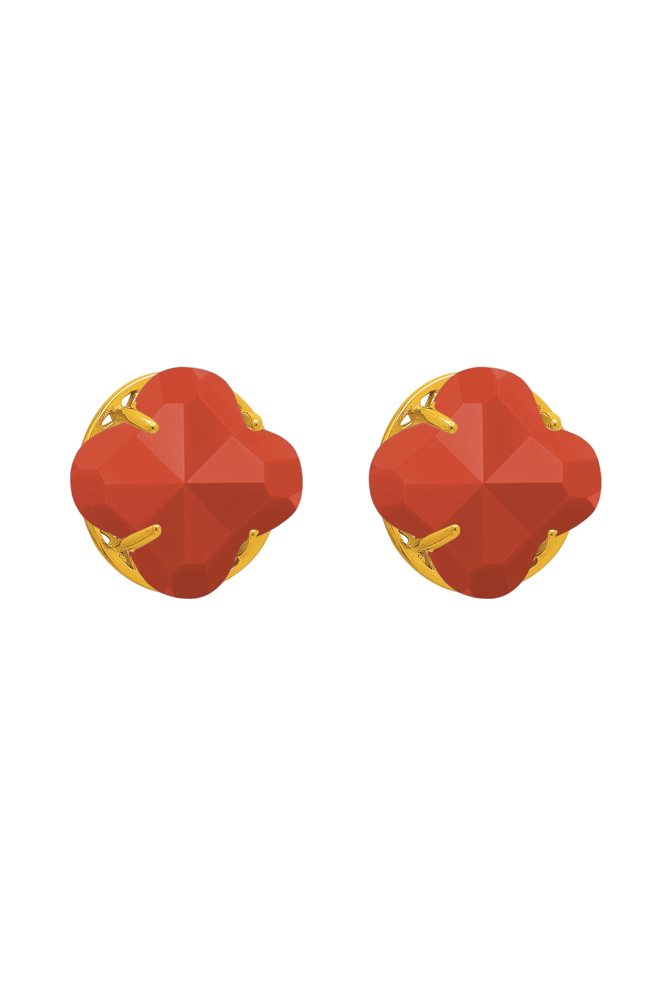 Stone Station Coral Stone Stud Earring Set