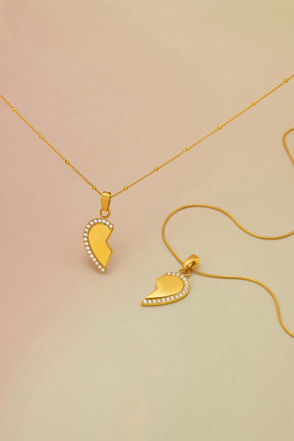 Together Apart Heart Necklace Gift Set