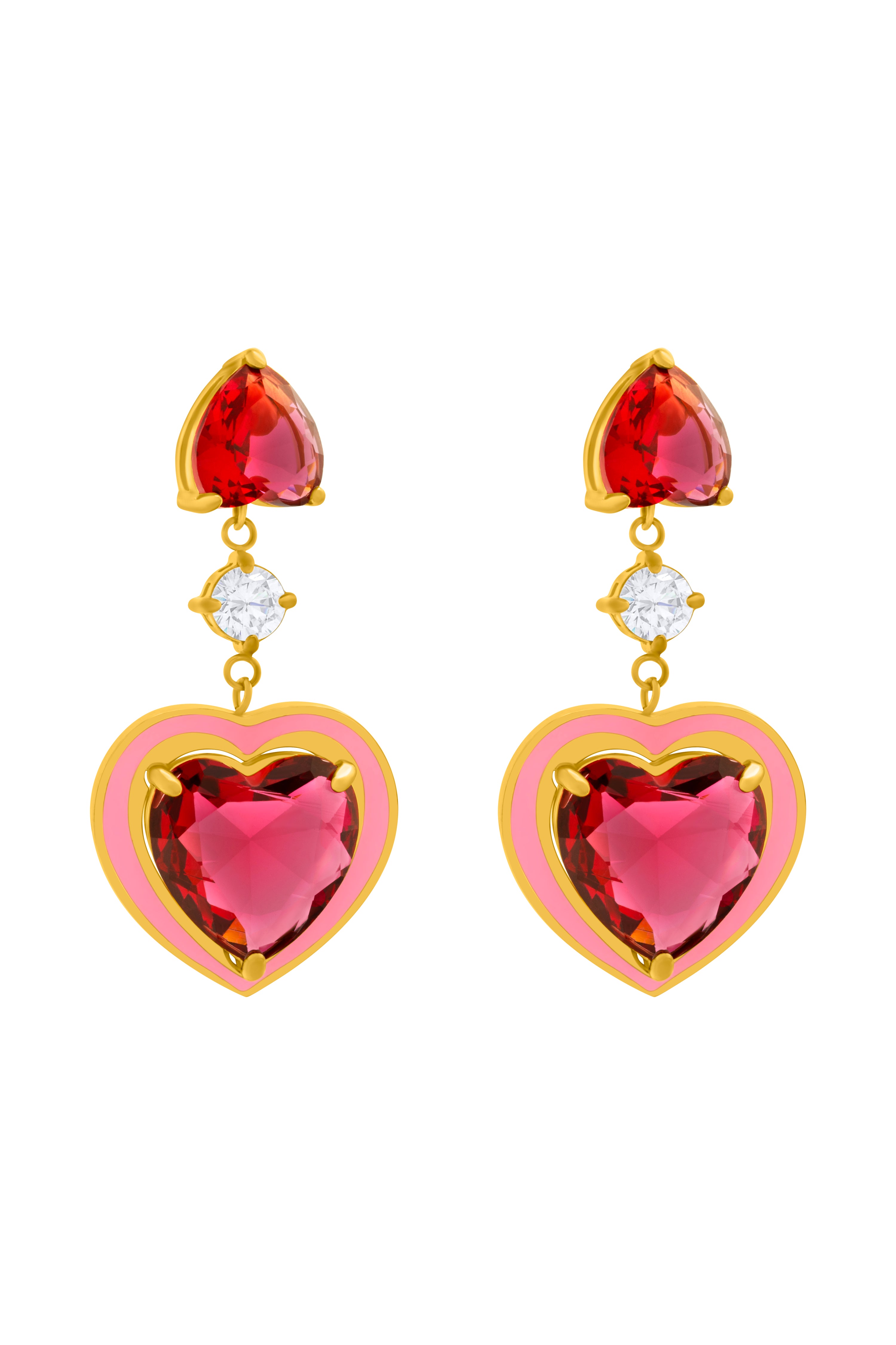 Qalb Tħabbat Drop Stud Earring Set