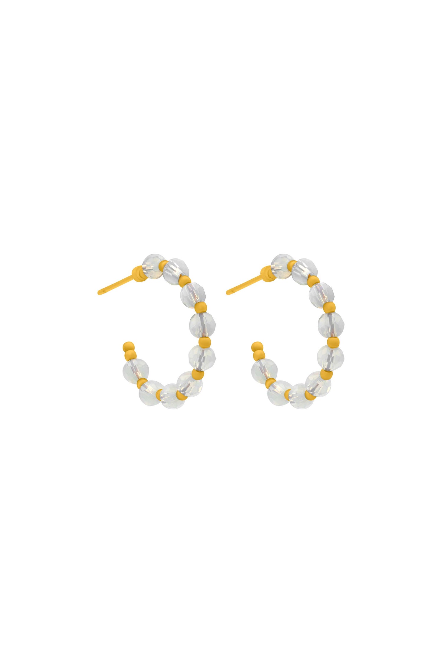 Ivory Grace Beaded Hoop Earring Set