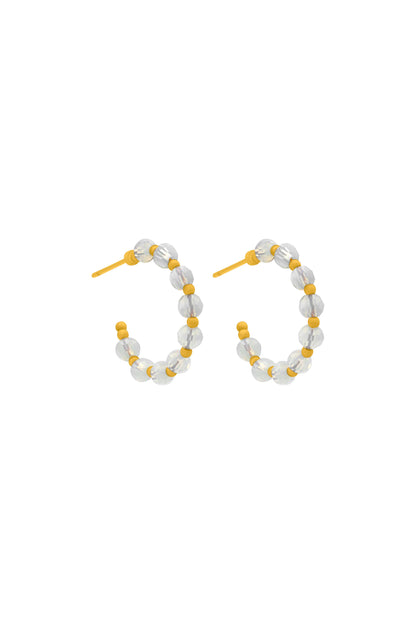 Ivory Grace Beaded Hoop Earring Set