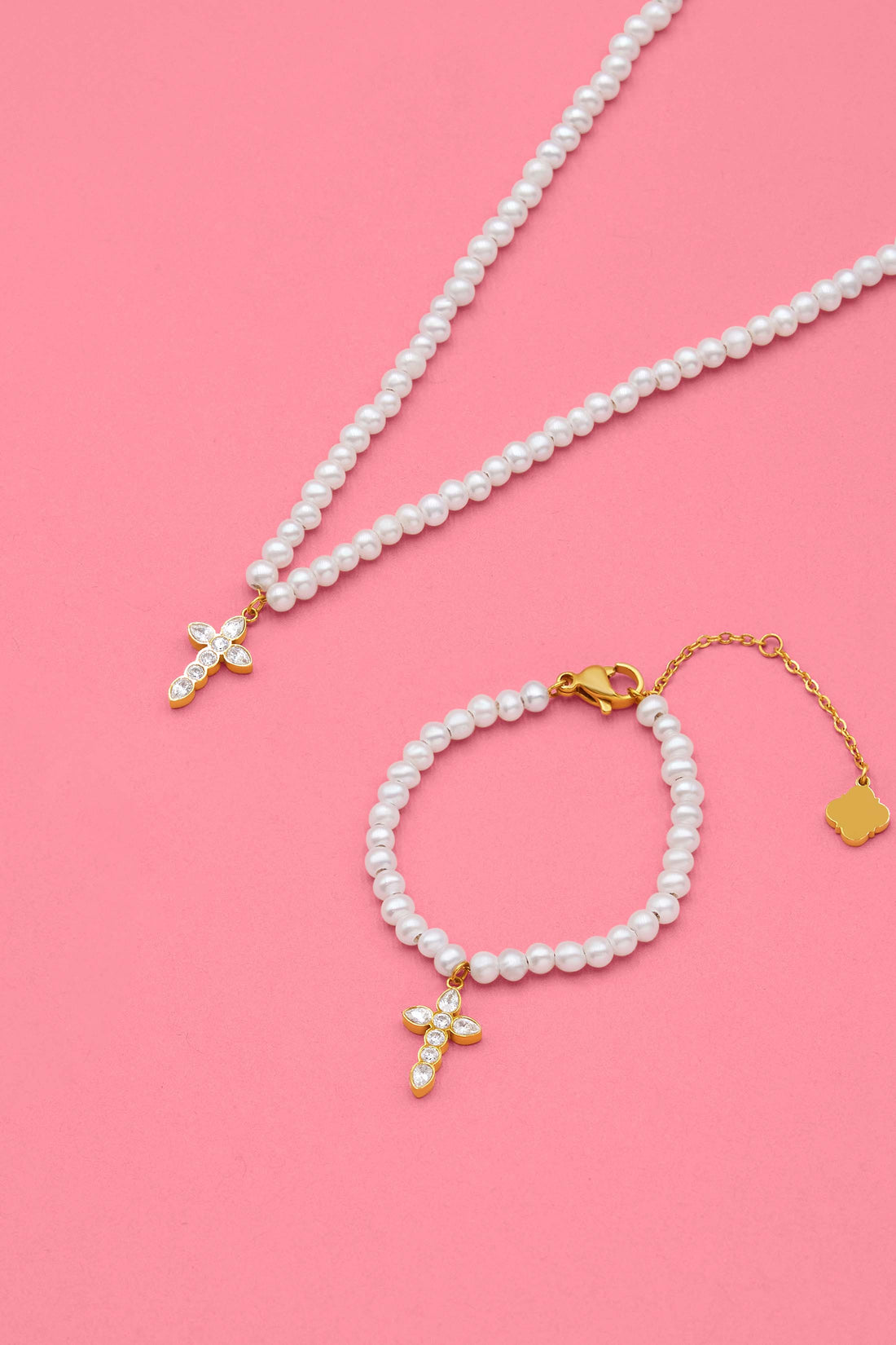 Little Blessing Pearl Necklace &amp; Little Blessings Pearl Bracelet Gift Set