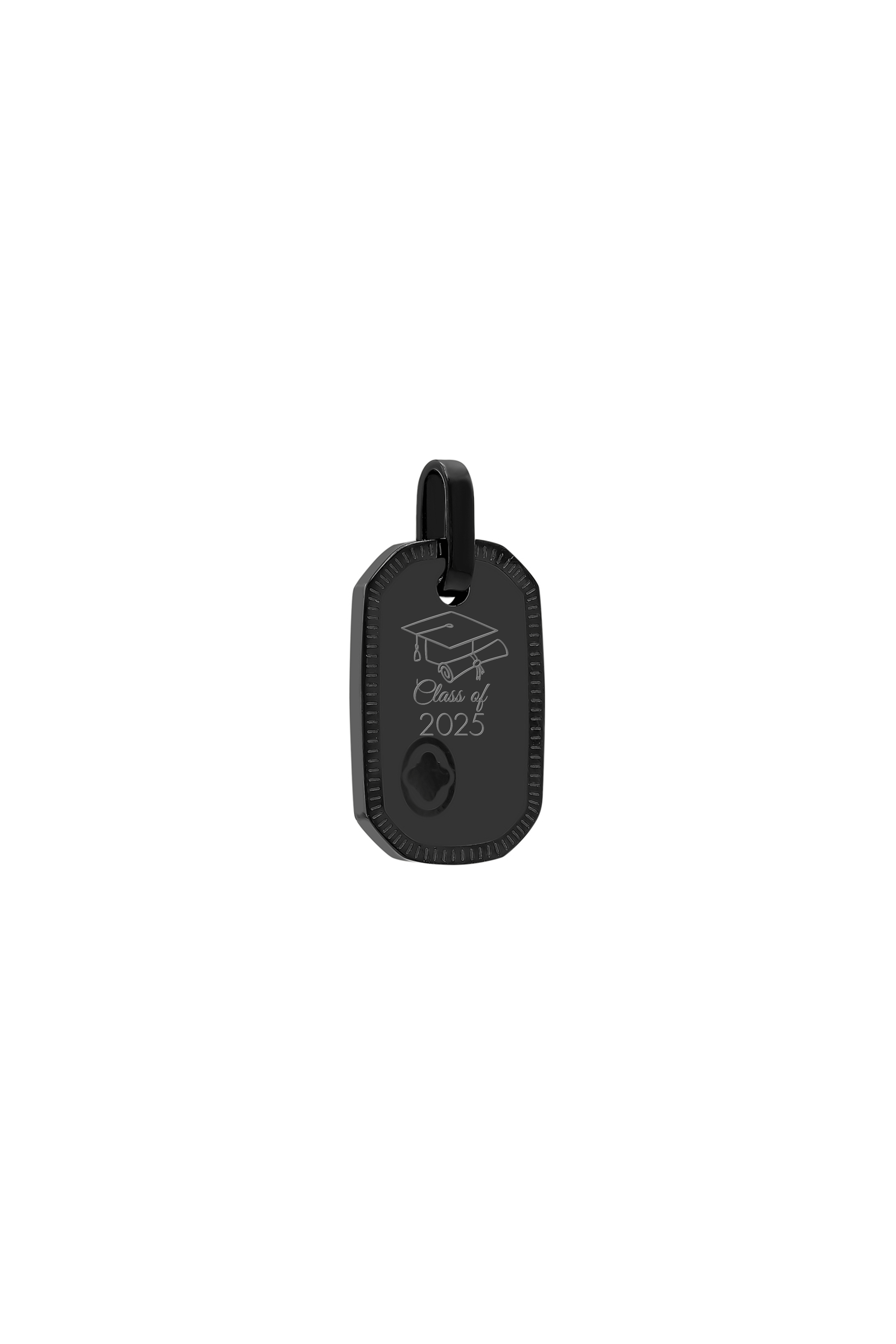 Carisma Logo Black Tag Graduation Engravable Pendant