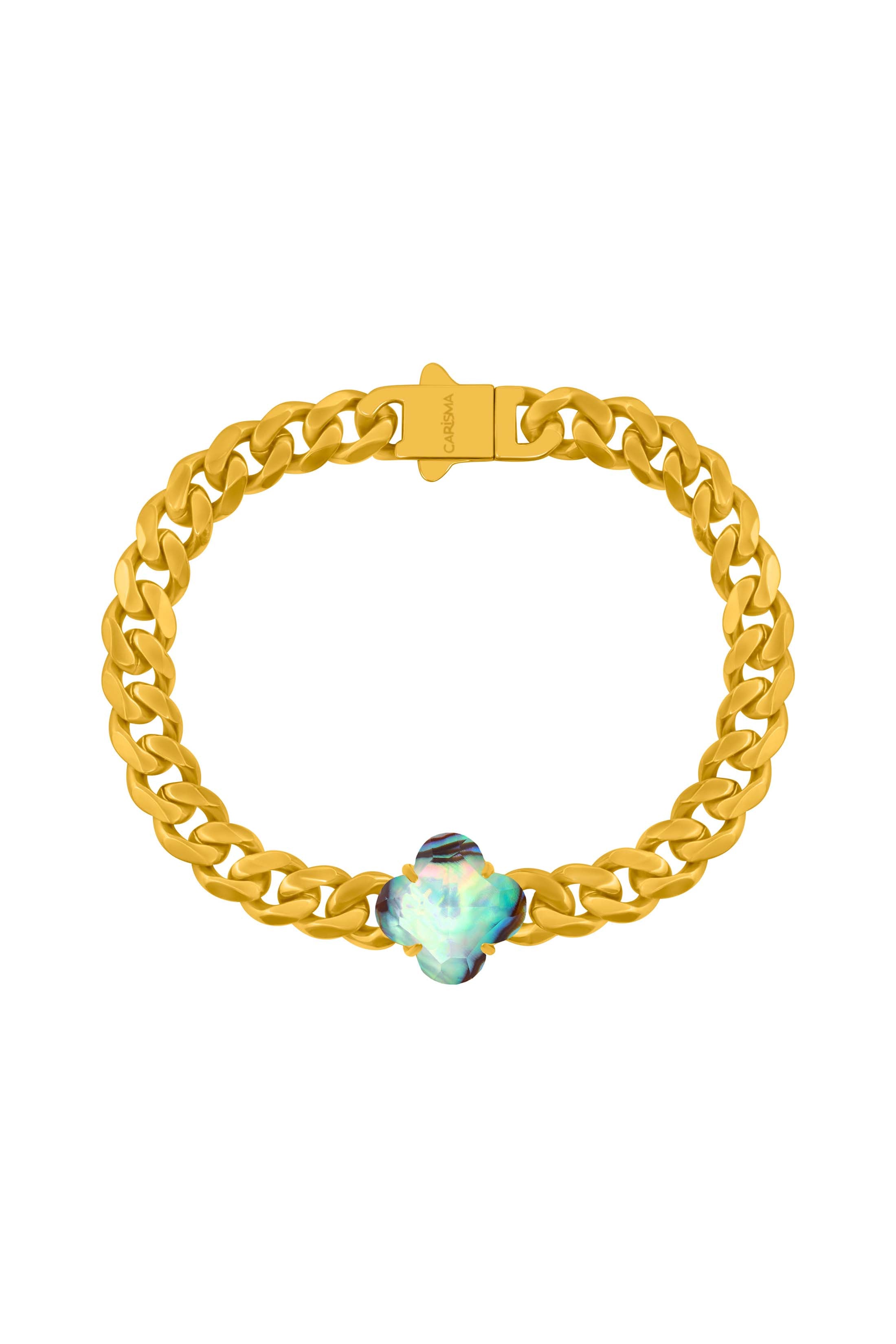 Stone Station Abalone Stone Curb Chain Bracelet