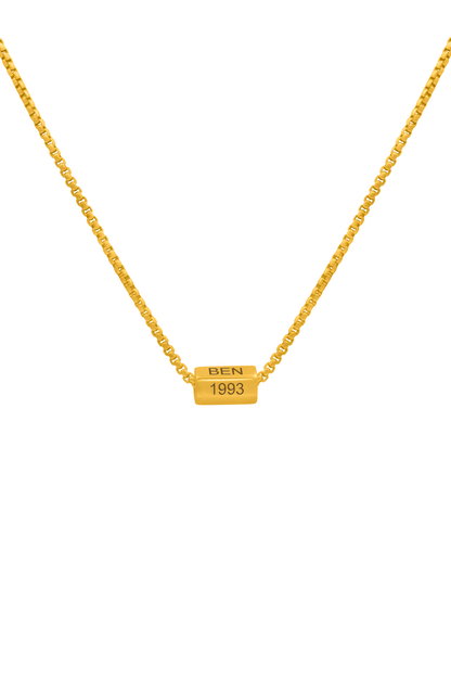 Engravable Bar Script Necklace