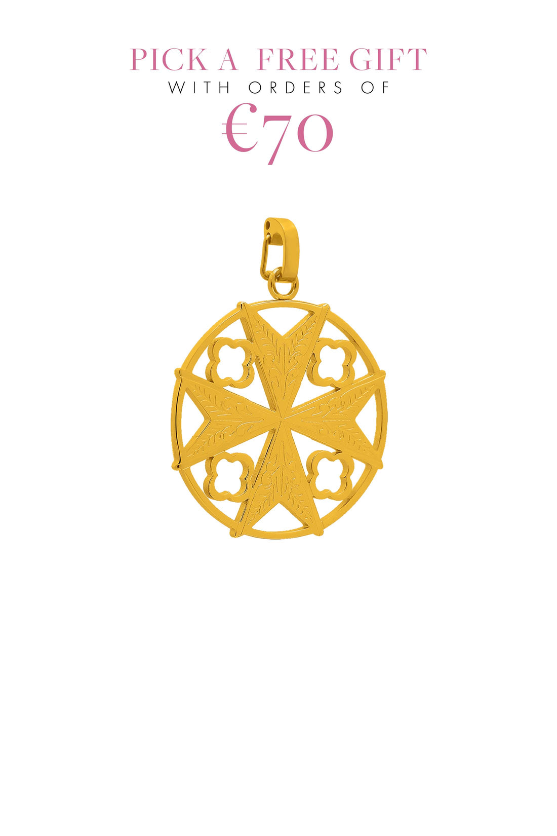 Maltese Cross Hollow Pendant