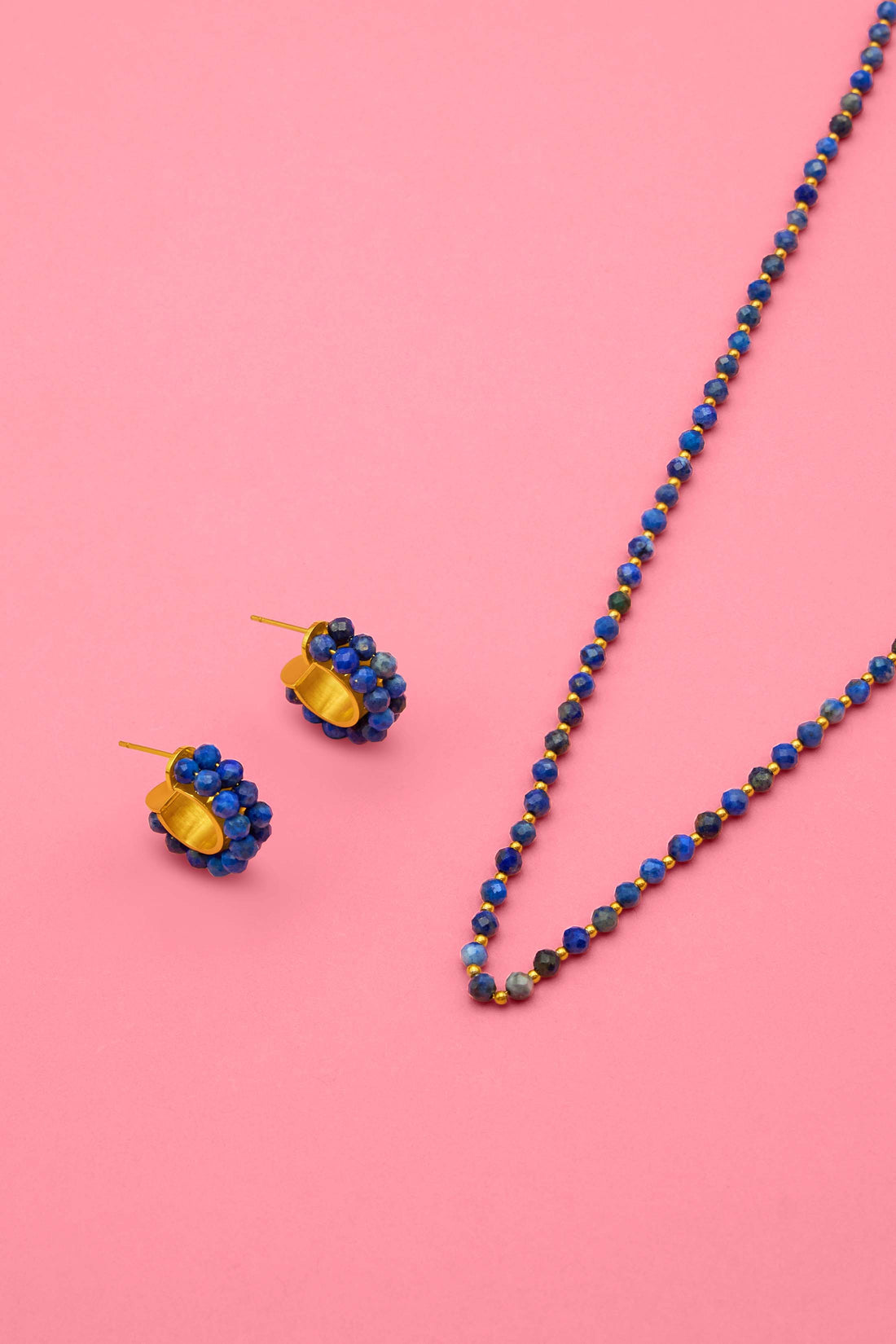 Azzurra Beaded Hoops Set &amp; Necklace Gift Set