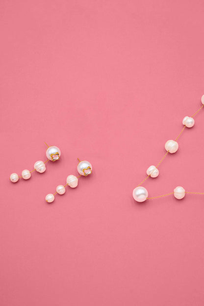 Vivienne Perla Necklace &amp; Drop Studs Gift Set