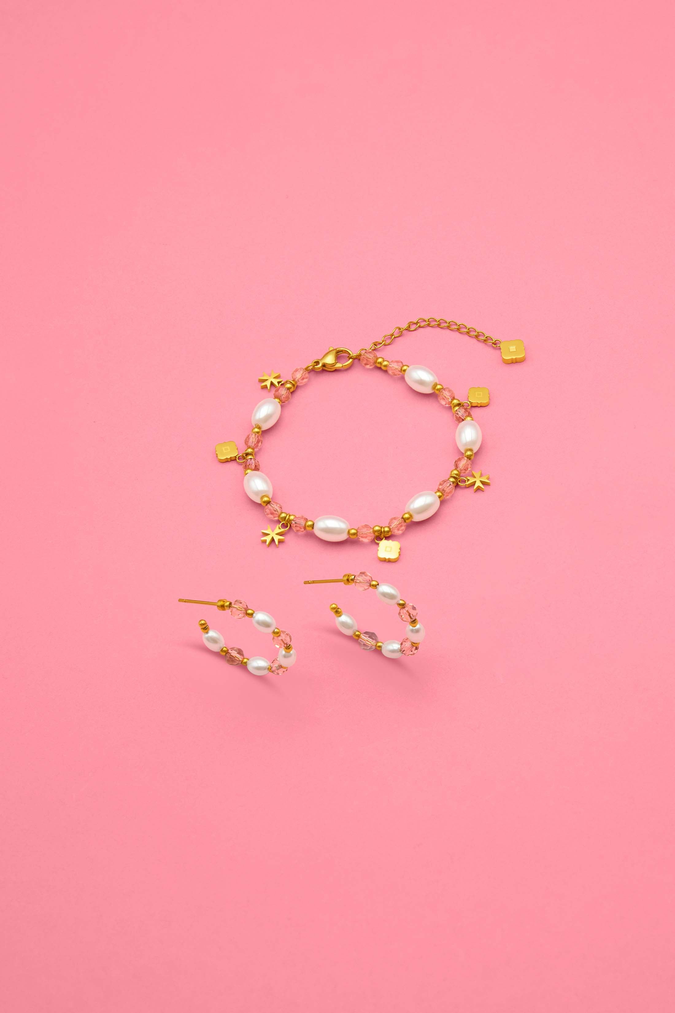 Rosalie Perla Hoops &amp; Bracelet Gift Set