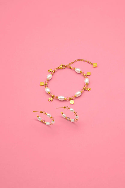 Rosalie Perla Hoops &amp; Bracelet Gift Set