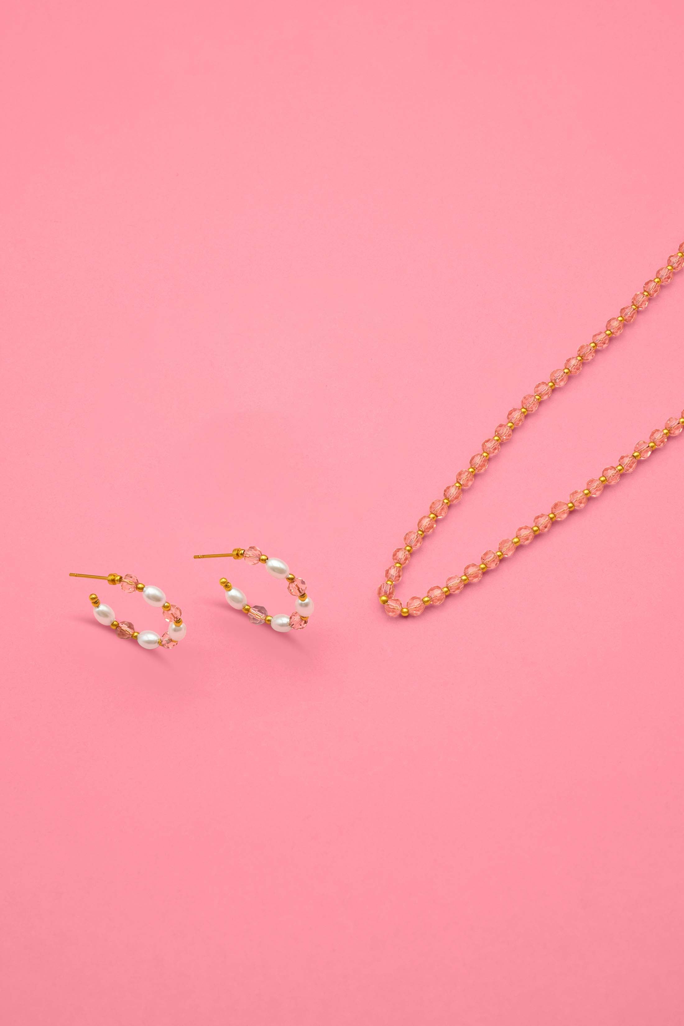 Rosalie Perla Hoops &amp; Necklace Gift Set