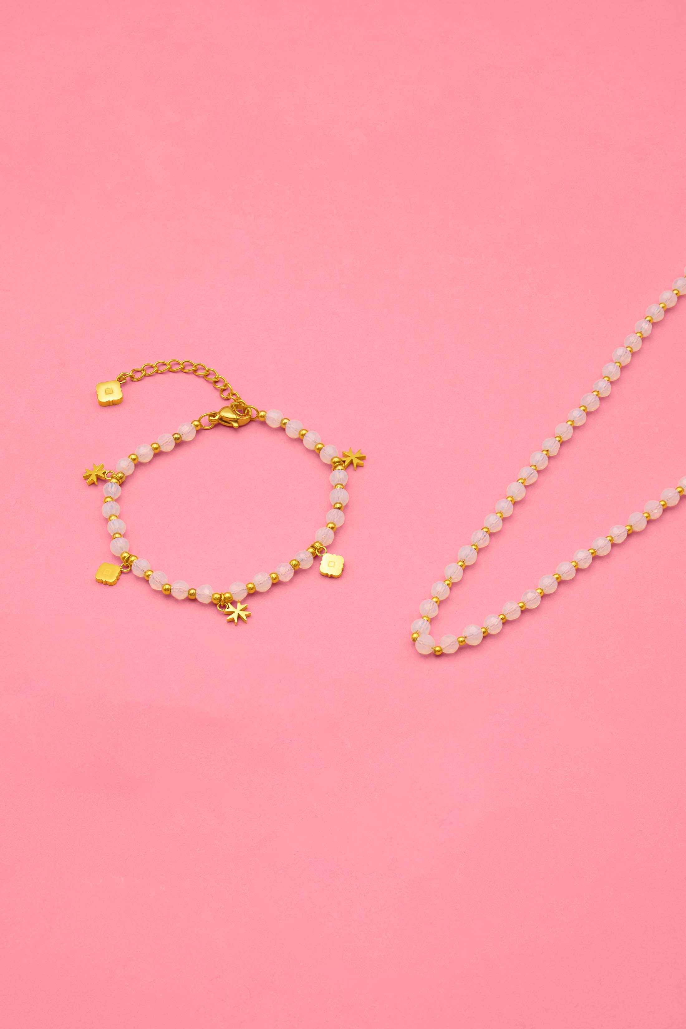 Ivory Grace Beaded Necklace &amp; Bracelet Gift Set