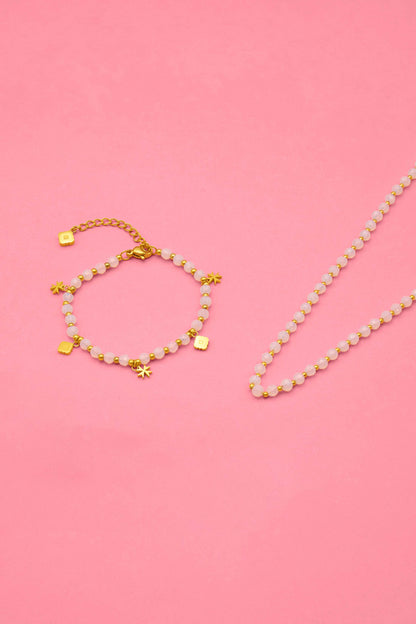 Ivory Grace Beaded Necklace &amp; Bracelet Gift Set