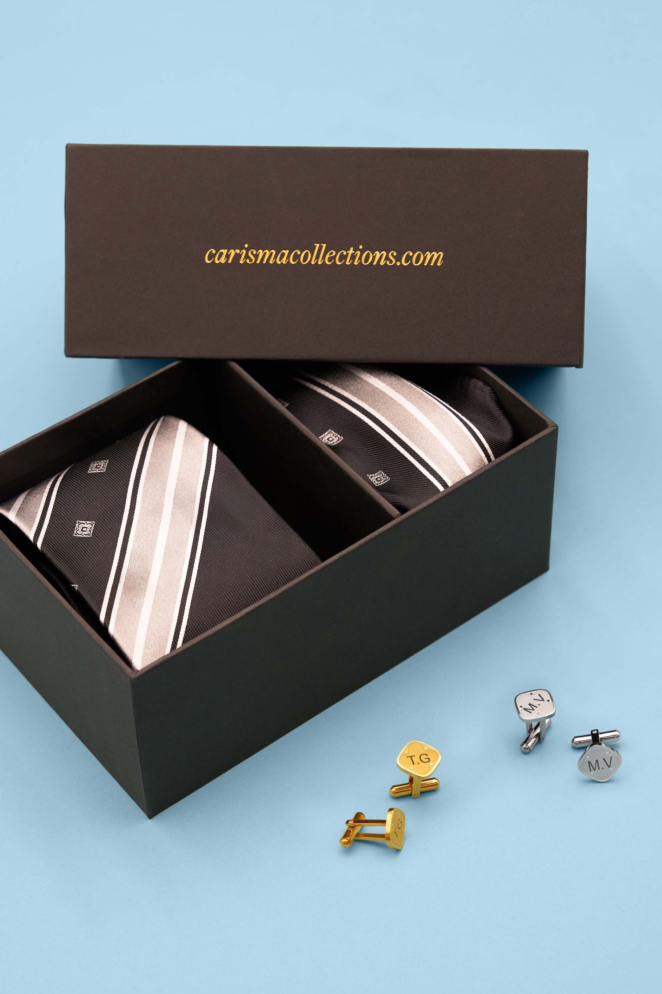 Obsidian Formal Tie &amp; Pocket Square &amp; Oliver&
