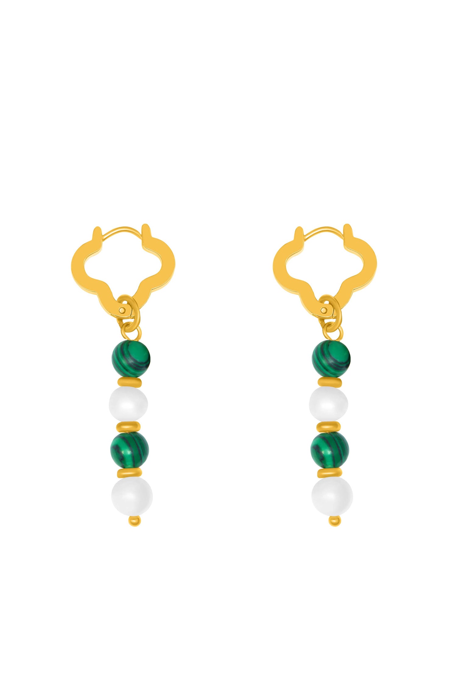 Malachite Pearl Duo Earring Set