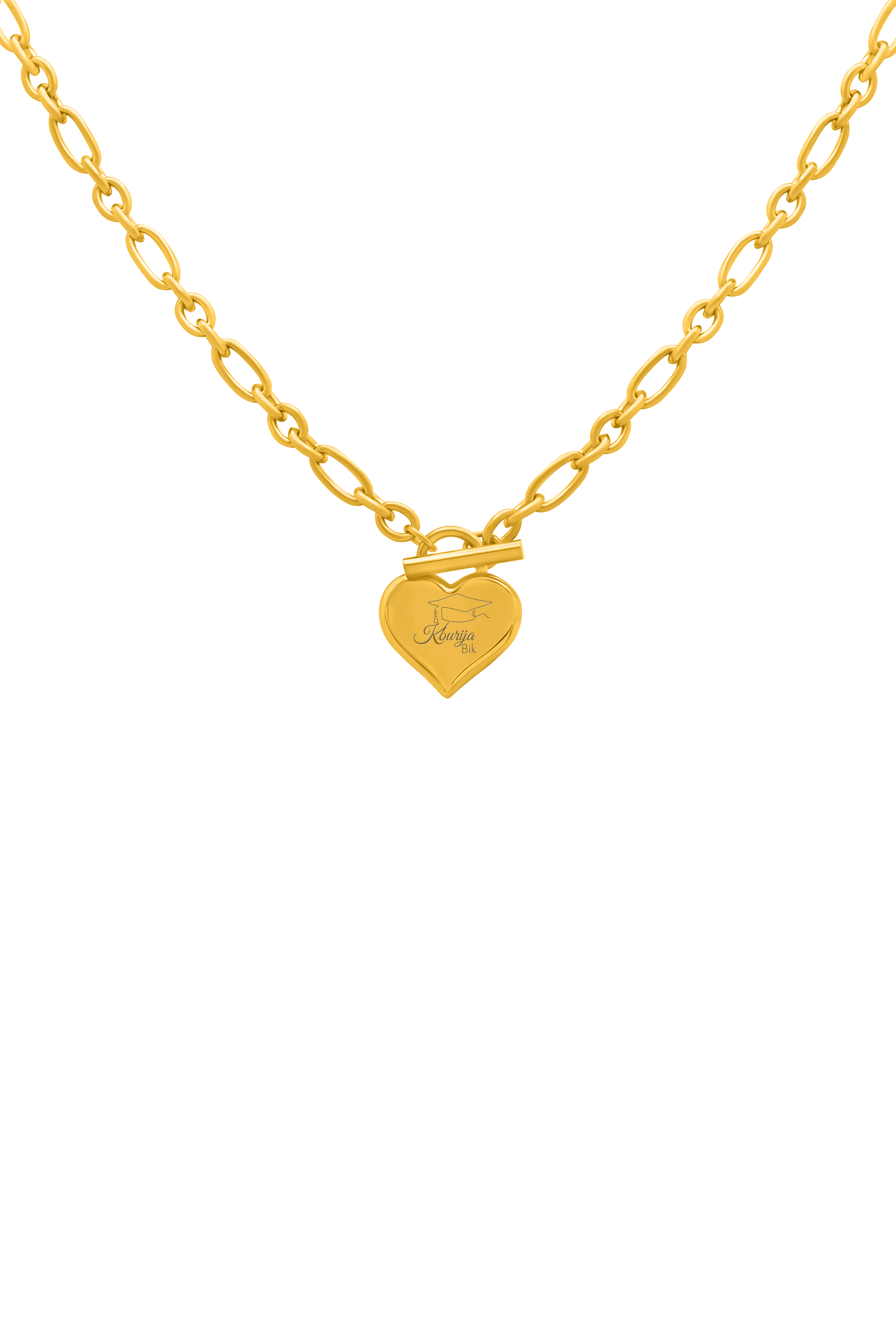 Engravable Heart of Gold Graduation Necklace