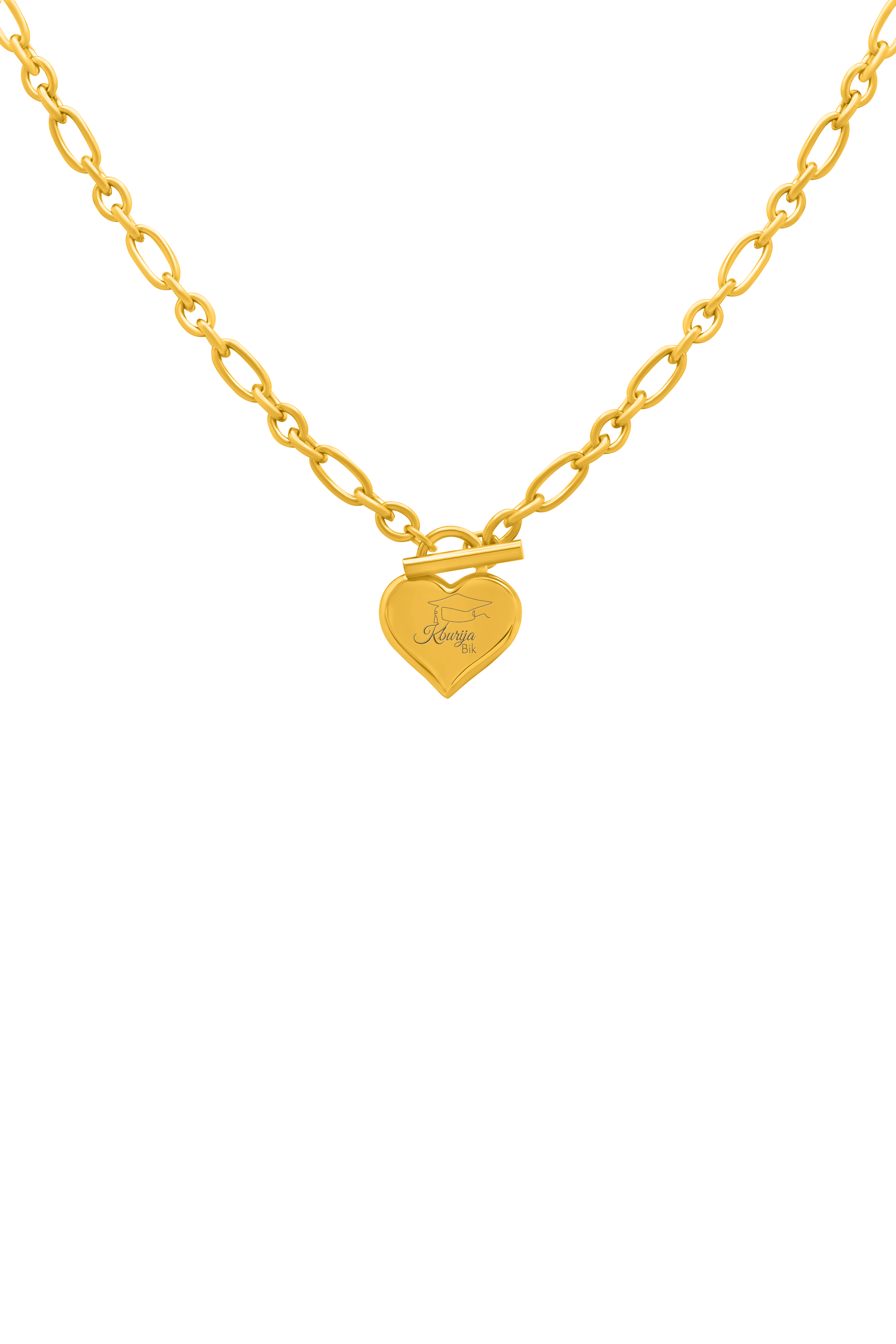 Engravable Heart of Gold Graduation Necklace