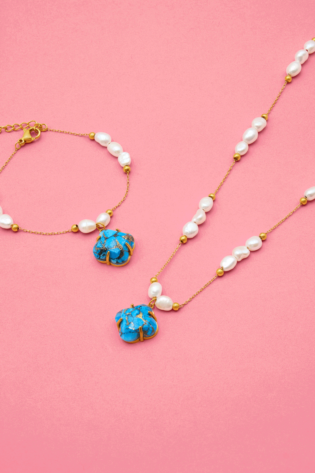 Stone Station Pearl Muse Necklace &amp; Bracelet Gift Set