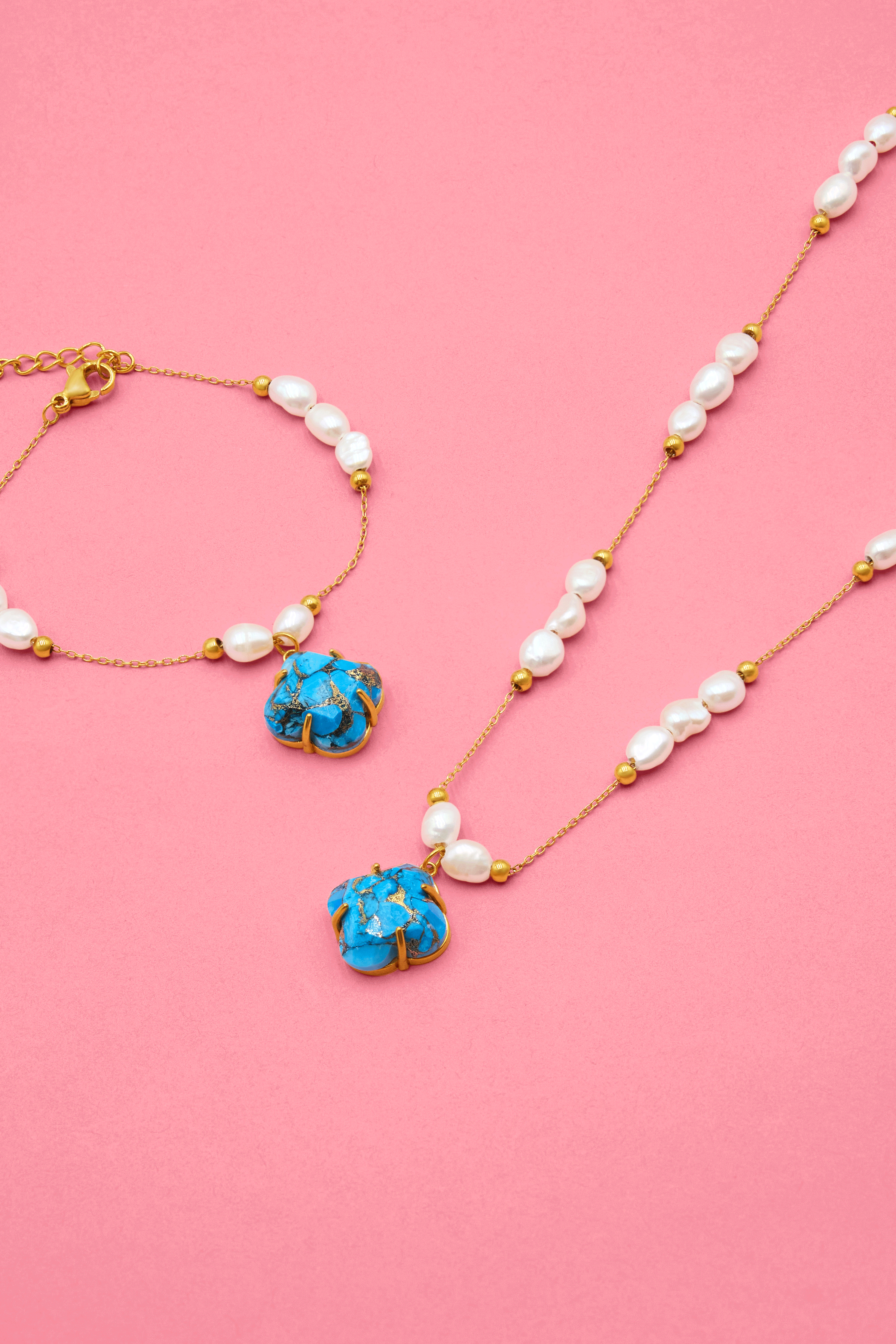 Stone Station Pearl Muse Necklace &amp; Bracelet Gift Set
