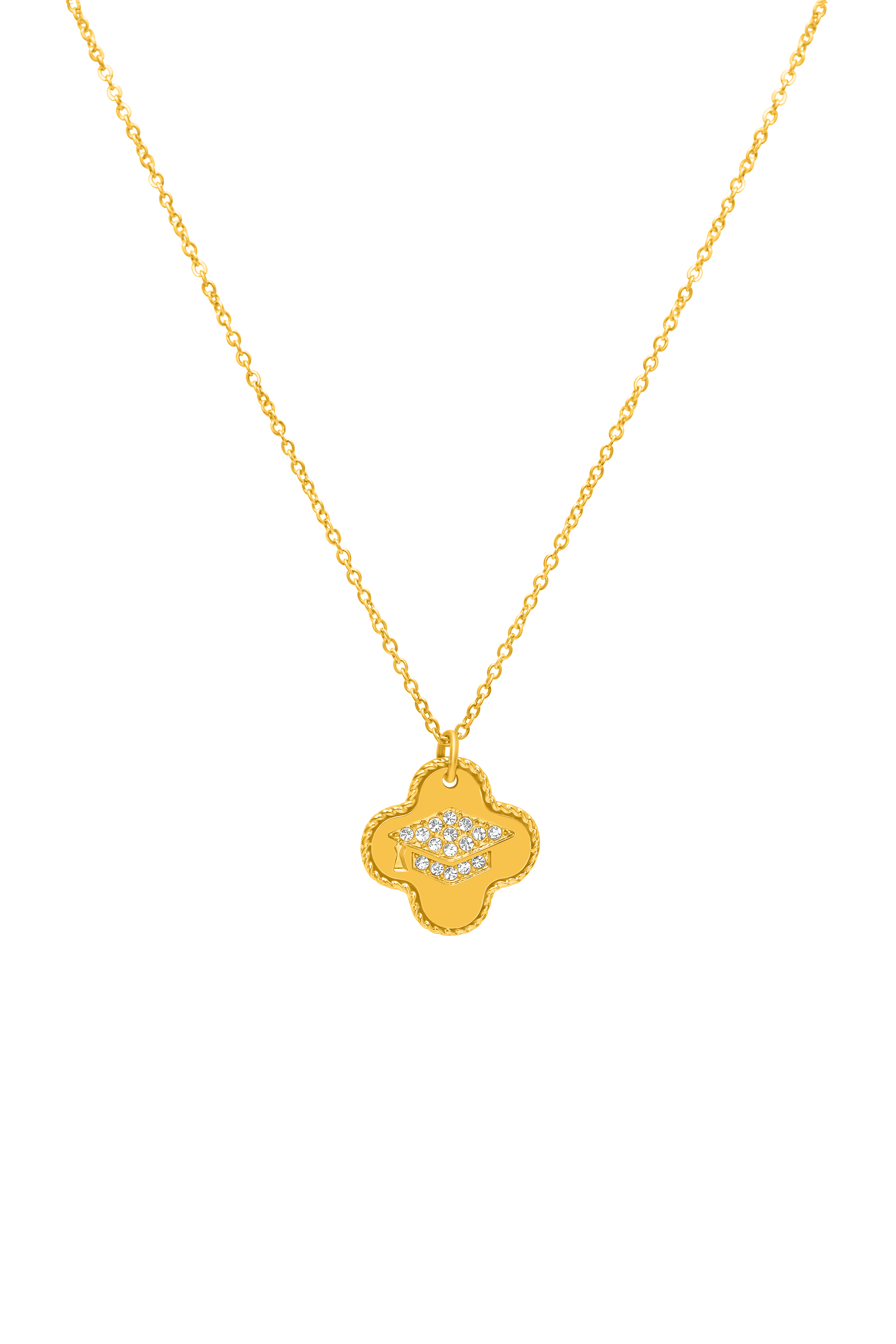Graduation Zirconia Engravable Necklace