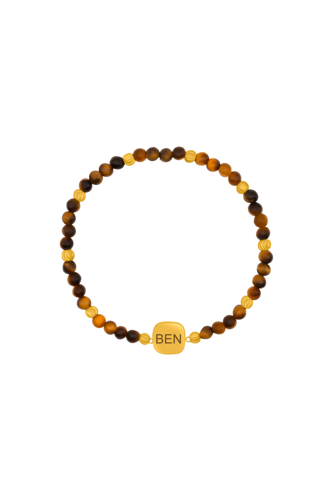 Orion Tiger Eye Bead Engravable Bracelet