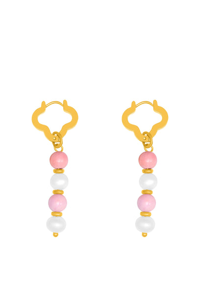 Pink Pearl Duo Earring Set