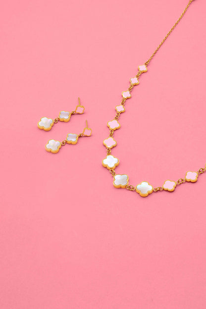 Sofia Pink Stud Earring Set &amp; Necklace Gift Set