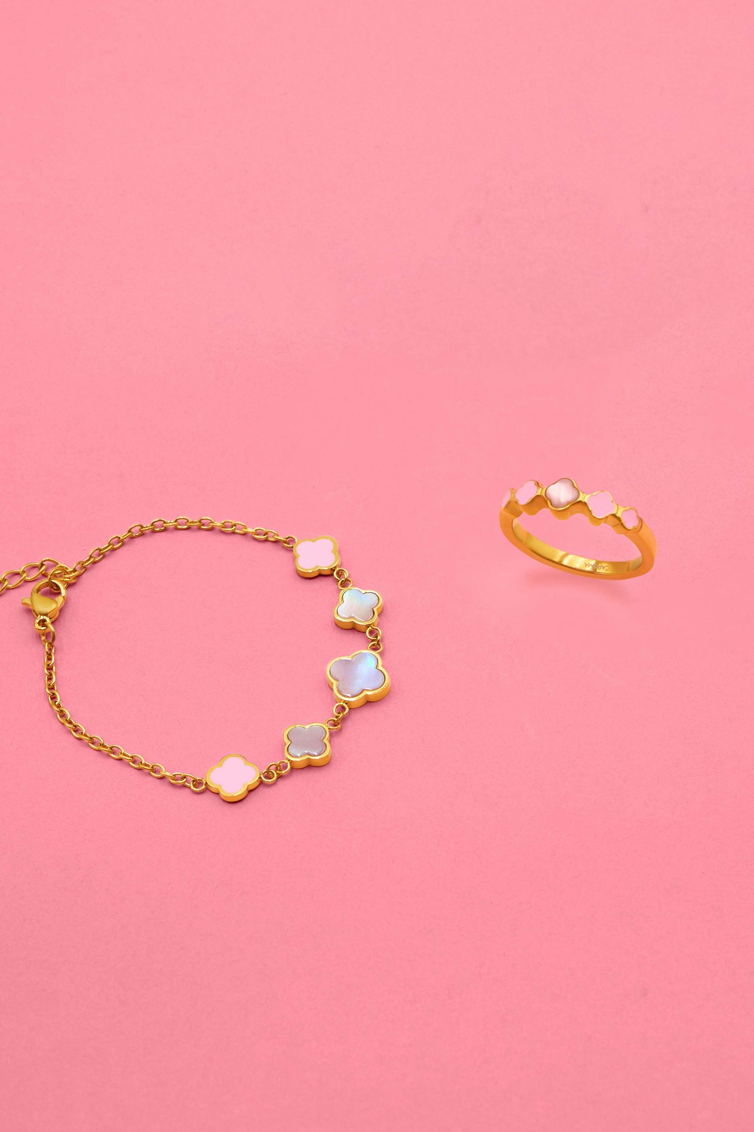 Sofia Pink Ring &amp; Bracelet Gift Set
