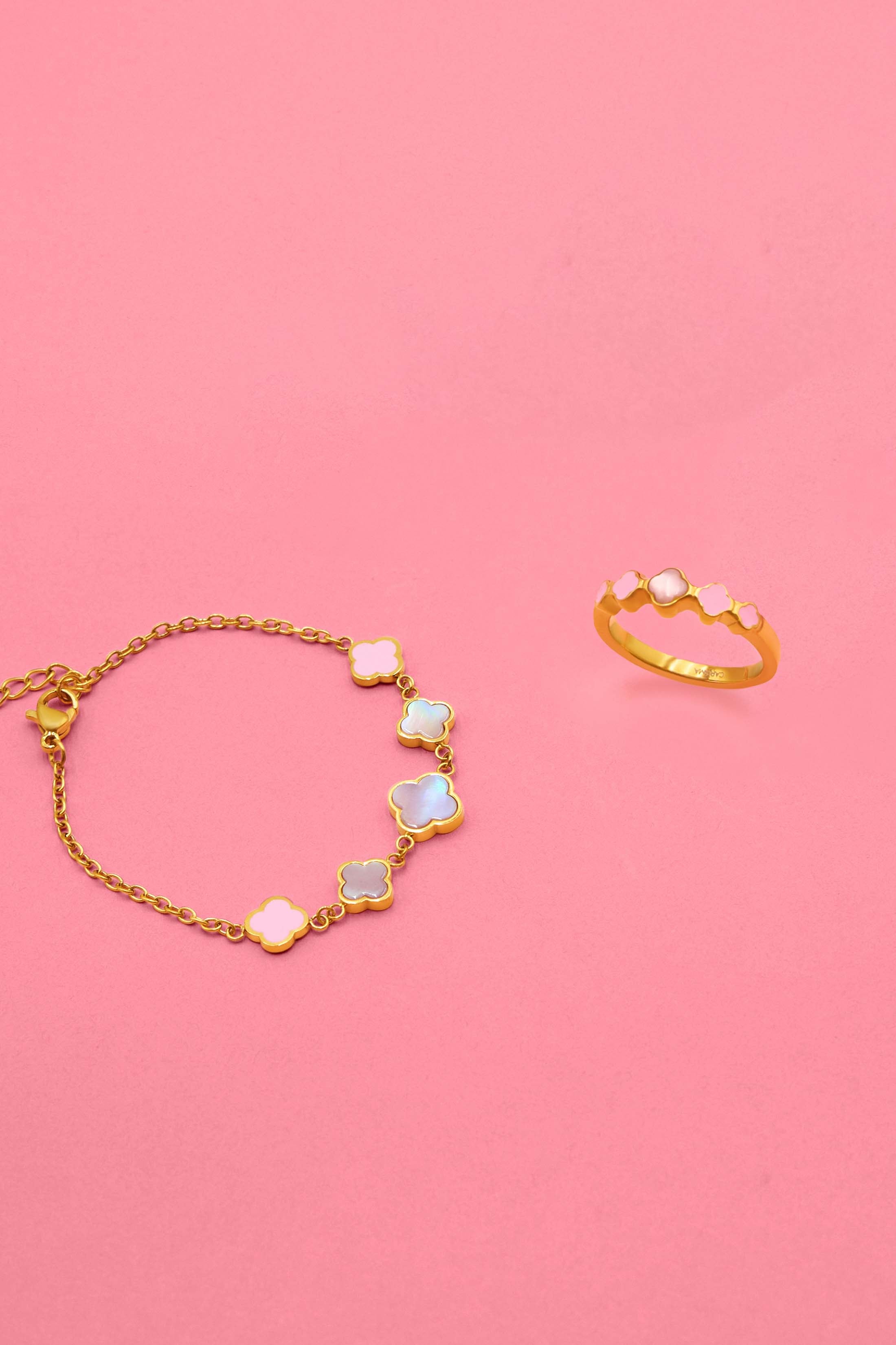 Sofia Pink Ring &amp; Bracelet Gift Set