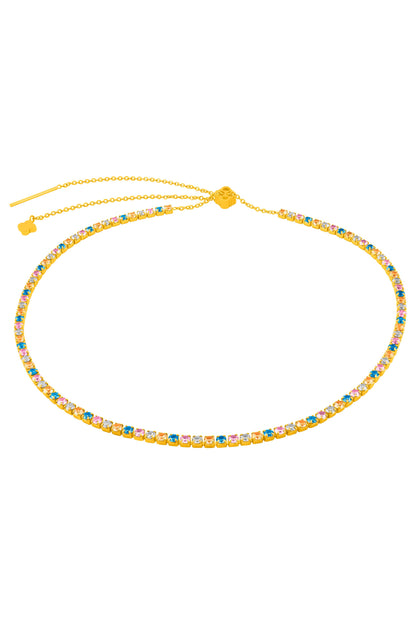 Golden Bloom Tennis Necklace