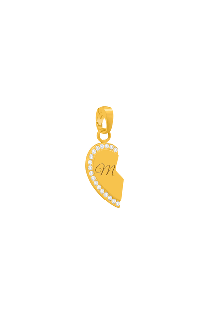 Together Apart Engravable Heart - Left Pendant