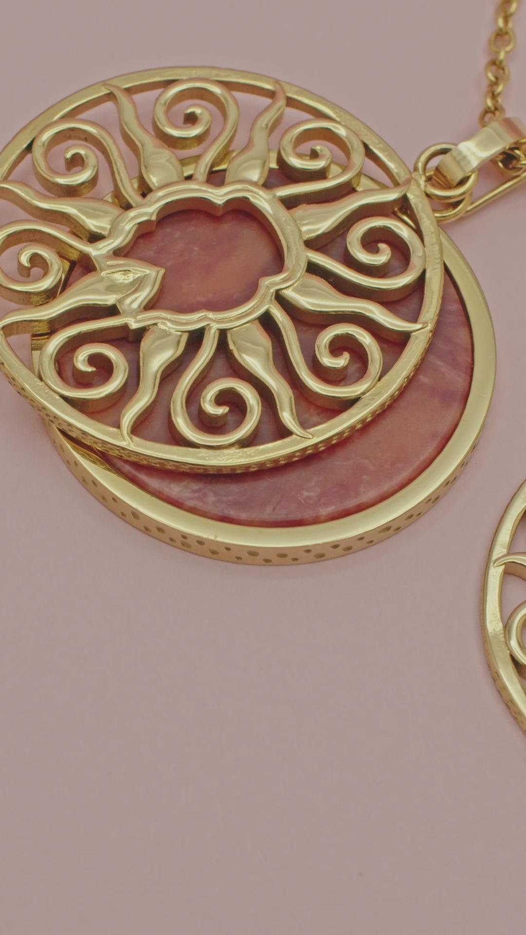 Black Obsidian Stone Pitted Edge Large Circle Pendant